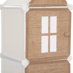 Slaapkamer|Accessoires|Ygo Opbergrek CASTLE 4Del. Met/Poly Wit/Beige