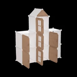 Slaapkamer|Accessoires|Ygo Opbergrek CASTLE 7Del. Met/Poly Wit/Beige