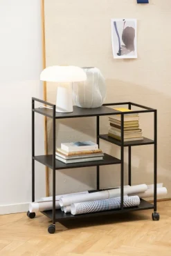 Opbergrekken & -Trolleys|Keukenrekjes|Ygo Opbergtrolley 3 leggers SPARROW Metaal Zwart