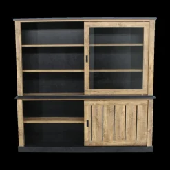 Vitrinekasten|Ygo Opzetkast KAMIEL Industrial Oak