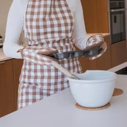 Tafellinnen & -Textiel|Keukenlinnen|Ygo Ovenwant GINSHA Ruit Cognac