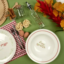 Servies|Ygo Pastabord ITALIEN Wit/Rood/Groen Ass.