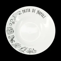 Servies|Kookaccessoires|Ygo Pastabord PASTA DI NAPOLI Porselein Wit/Zwart