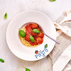 Servies|Ygo Pastabord PASTA Wit Gededoreerd