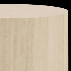 Salontafels & Bijzettafels|Ygo Piedestals LIVA S/2 Rond Travertijnlook