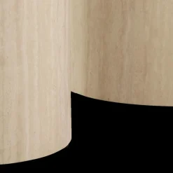 Salontafels & Bijzettafels|Ygo Piedestals LIVA S/2 Rond Travertijnlook