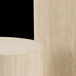 Salontafels & Bijzettafels|Ygo Piedestals LIVA S/2 Rond Travertijnlook