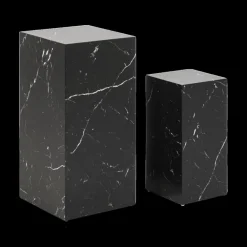 Salontafels & Bijzettafels|Ygo Piedestals S/2 LIVA Zwart Marmerlook