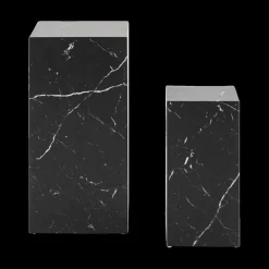 Salontafels & Bijzettafels|Ygo Piedestals S/2 LIVA Zwart Marmerlook