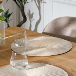 Tafellinnen & -Textiel|Ygo Placemat BRAID Rond Beige