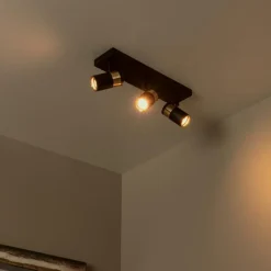 Spots|Ygo Plafondspot GORIK 3Del. Zwart/Goud
