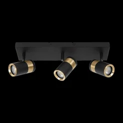 Spots|Ygo Plafondspot GORIK 3Del. Zwart/Goud