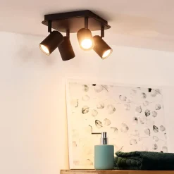 Spots|Ygo Plafondspot LENNERT 4Del. Zwart