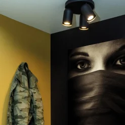 Spots|Ygo Plafondspot PUNCH 3Del. Zwart