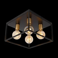 Plafonniers|Ygo Plafonnier RUBEN 4Del. VK Zwart/Mat Goud