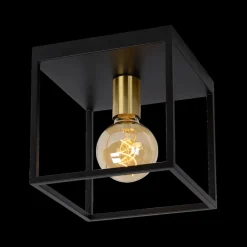 Plafonniers|Ygo Plafonnier RUBEN 1Del. Zwart/Goud