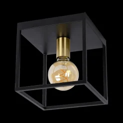 Plafonniers|Ygo Plafonnier RUBEN 1Del. Zwart/Goud