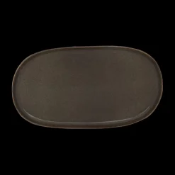 Servies|Ygo Plateau TERRIA Ovaal L Bruin