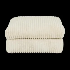 Poufen & Voetenbanken|Ygo Poef PROSPERO Rib Ecru 105x105