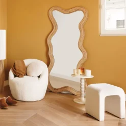 Poufen & Voetenbanken|Ygo Pouf SEVGIR U-Vorm Bouclé Naturel