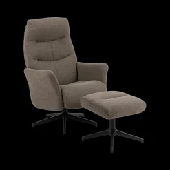 Relaxen|Ygo Relaxfauteuil HALDOR met poef Monza Taupe