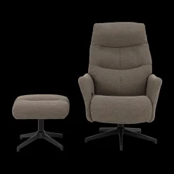 Relaxen|Ygo Relaxfauteuil HALDOR met poef Monza Taupe