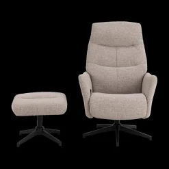 Relaxen|Ygo Relaxfauteuil HALDOR met Poef Monza Beige