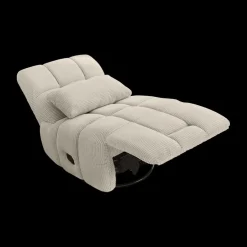 Fauteuils|Ygo Relaxfauteuil RONALDO Ribfluweel Greige