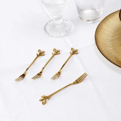 Bestek|Ygo S/4 Koffielepel FEUILLI Rvs Goud