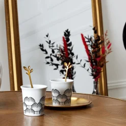 Bestek|Ygo S/4 Koffielepel FEUILLI Rvs Goud