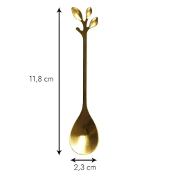 Bestek|Ygo S/4 Koffielepel FEUILLI Rvs Goud