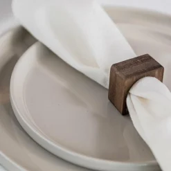 Tafelaccessoires|Ygo S/4 Servetring INIO Hout Bruin