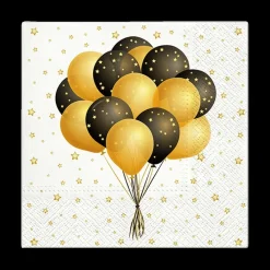 Tafellinnen & -Textiel|Ygo S/20 Serviet BALLOON Ballonnen Geel/Zwart