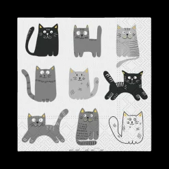 Tafellinnen & -Textiel|Ygo S/20 Serviet CATS Grijs/Zwart
