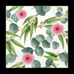 Tafellinnen & -Textiel|Ygo S/20 Serviet FLEUR EUCALYPTUS Groen/Roze