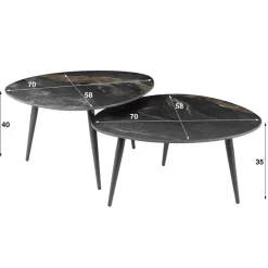 Salontafels & Bijzettafels|Ygo Salontafel Set van 2 ANETA Organisch