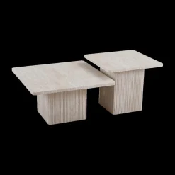 Salontafels & Bijzettafels|Ygo Salontafel AGATHA S/2 Decor Travertin Beige