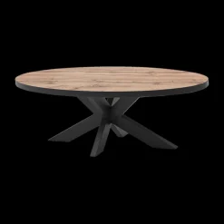 Salontafels & Bijzettafels|Ygo Salontafel DELPHINE Ovaal 130x70 Sterpoot Zwart