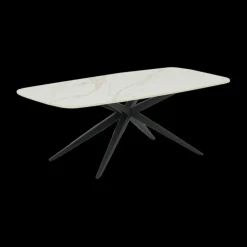 Salontafels & Bijzettafels|Ygo Salontafel DOMINIK 130x46 Keramiek Wit/Cognac