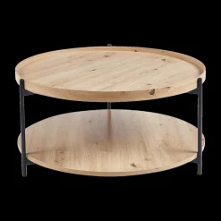 Salontafels & Bijzettafels|Ygo Salontafel JACOB Ø80 M/Onderblad Oude Eik