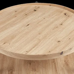 Salontafels & Bijzettafels|Ygo Salontafel JACOB Ø80 M/Onderblad Oude Eik