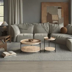 Salontafels & Bijzettafels|Ygo Salontafel JACOB Ø80 M/Onderblad Oude Eik