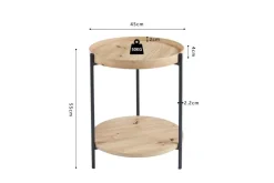 Salontafels & Bijzettafels|Ygo Salontafel JACOB Ø45 M/Onderblad Oude Eik