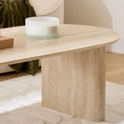 Salontafels & Bijzettafels|Ygo Salontafel LAGOON 120x60 Travertijnlook