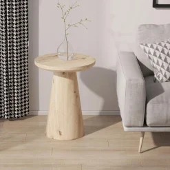 Salontafels & Bijzettafels|Ygo Salontafel LELIE Ø45 Kolompoot Oude Eik