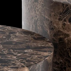 Salontafels & Bijzettafels|Ygo Salontafel LIVA S/2 Rond Bruin Delhi Marmer