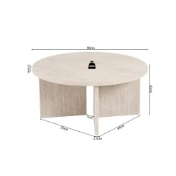 Salontafels & Bijzettafels|Ygo Salontafel MAERIS Ø90 Decor Travertin