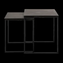 Salontafels & Bijzettafels|Ygo Salontafel MARCO S/2 Keramiek Zwart/Metaal Zwart