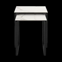 Salontafels & Bijzettafels|Ygo Salontafel MARCO S/2 Keramiek Wit/Metaal Zwart