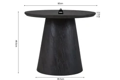 Salontafels & Bijzettafels|Ygo Salontafel NATHAN Ø60 Decor Donkerbruin